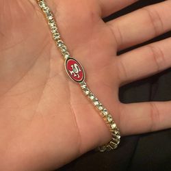 49ers Diamond And Gold Bracelet 