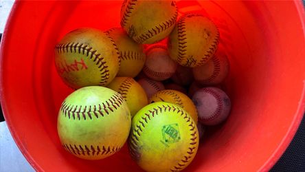 Lot of Used Softballs and Baseballs