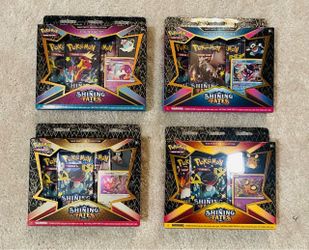 4x Pokemon Cards Shining Fates Mad Tea Party Pin Collection - Brand New
