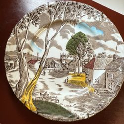 Vintage W.H. Grindly Sunday Morning Luncheon Plate 8” Stafford shire England