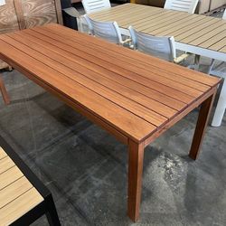 *BRAND NEW* OPEN BOX Rectangular 100% FSC Certified Solid Wood Outdoor Dining Set