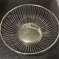 Vintage Godinger Silver Art Co Metal Basket MCM Oval Wire Fruit /Bread Patinated
