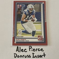 Alec Pierce Indianapolis Colts WR Donruss Short Print Insert Card.