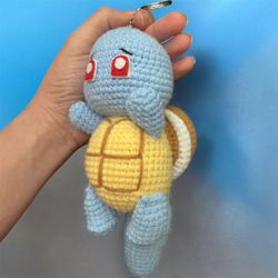 Squirtle the Water Turtle Pokemon Keychain Crochet