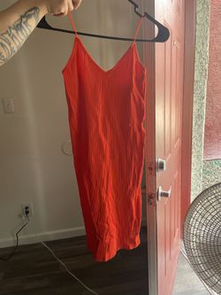 orange tight dress
