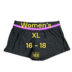 Gerry XL 1X 16 18 Swim Trunks Boxers Black Purple Swimwear Boardshort Shorts New