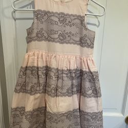 Janie And Jack Girls Dress, Pink/grey, Size 6