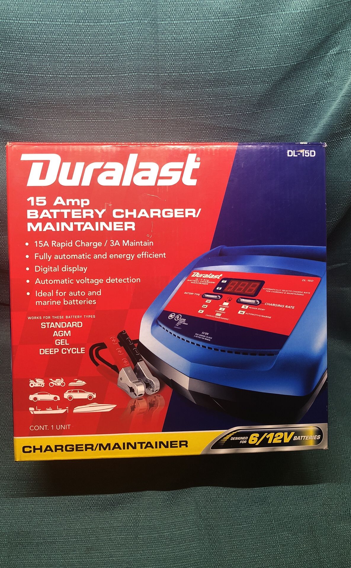 Duralast 15 Amp Battery Charger/Maintainer DL-15D