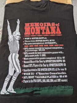 Vintage 49ers Joe Montana Shirt Size Large for Sale in Los Angeles, CA -  OfferUp