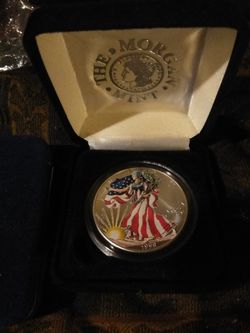 1999 painted liberty silver coin