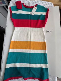 GYMBOREE Knit Dress Multicolor Stripe Size: 10