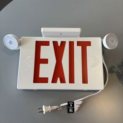 EXIT SIGN WITH EMERGENCY LIGHT 16”x8.5”