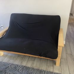 Futon / Small Couch With Black Cover