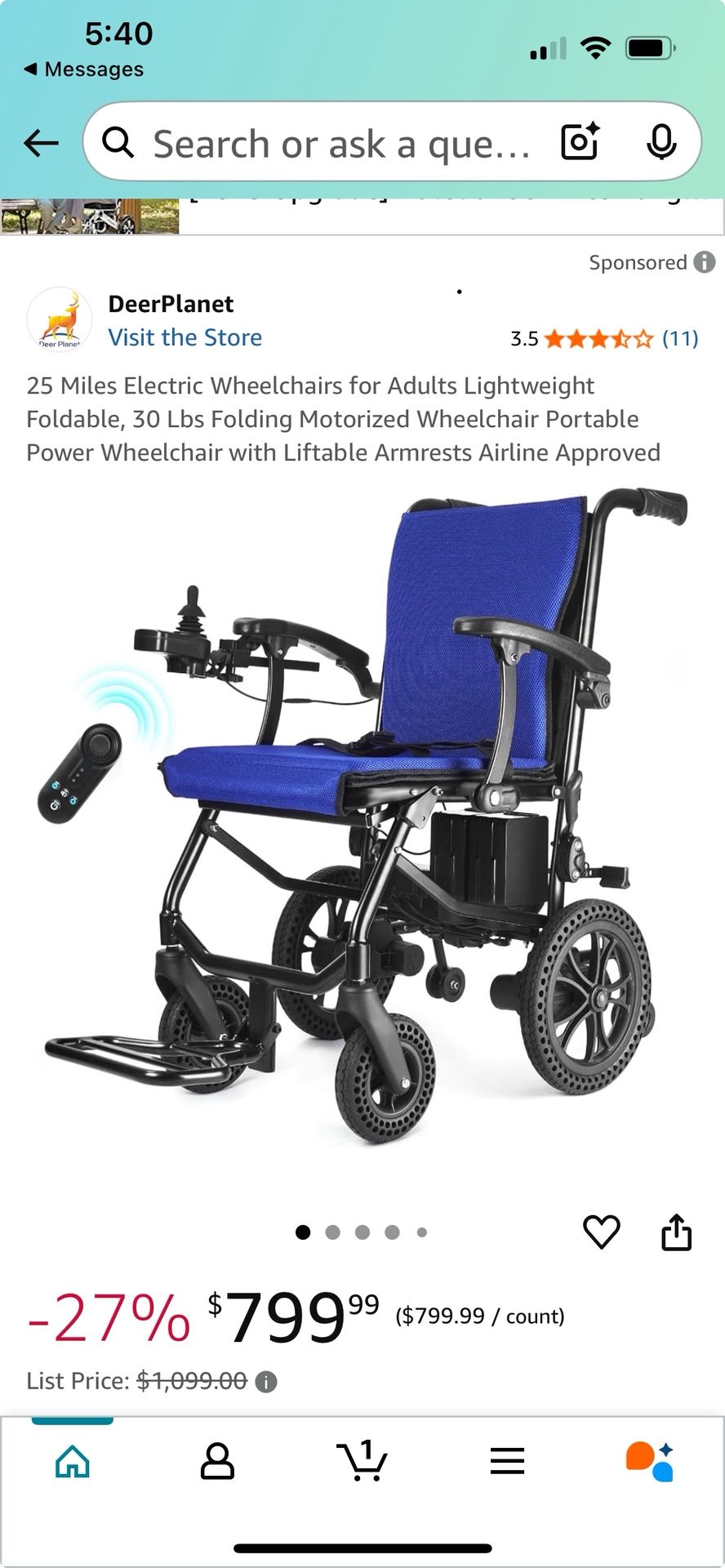 Deer Planet Electric Wheelchair 