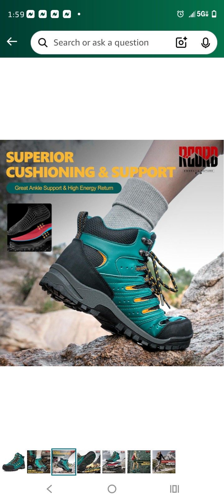 R Cord Women Hiking Boots