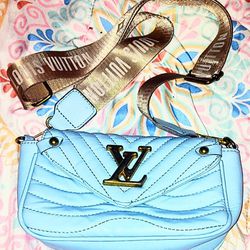 Authentic Louis Vuitton New Wave Chanel MM Baby Blue
