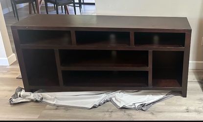 Dark Brown Wood TV Stand Media Console