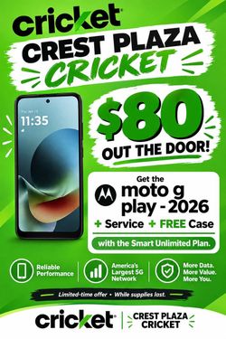 🔥 CRICKET WIRELESS DEAL – $80 OUT THE DOOR! 🔥