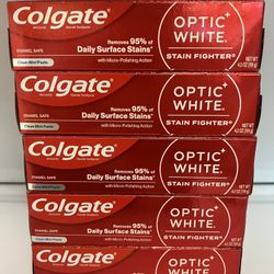 Colgate Optic White toothpaste 4.2 oz all 5 x $10