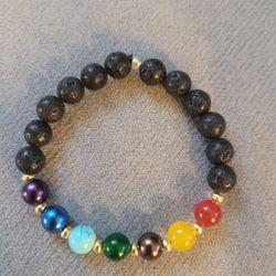 BRAZALETE DE LOS 7 CHACRAS, SIZE: 17 cm.