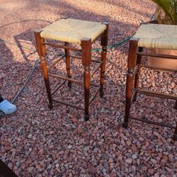 Moroccan stool bar with palm leaf cord