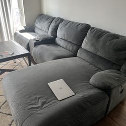 Free 3 Piece Couch With Chaise Lounge & TV Stand