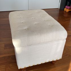 Beige Ottoman W/ Storage 