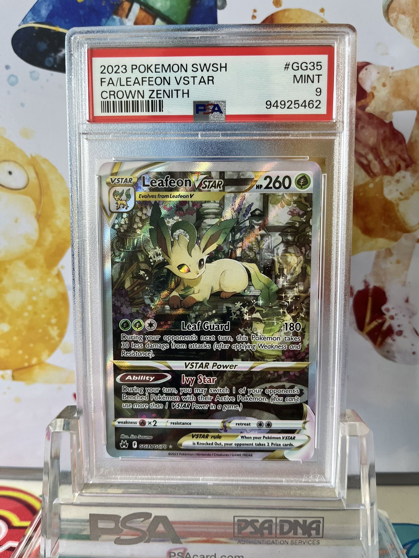 PSA 9 Mint Leafeon VStar Alt Art Pokémon Crown Zenith