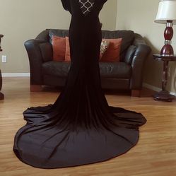 Prom Black Velvet Gown