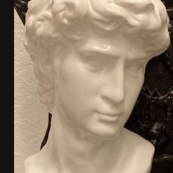 White Design Toscano Like David Vase Planter. Michelangelo David Bust Statue.  Great W/ Mid Century Modern MCM, Greek & Italian Decor!