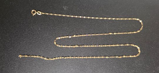 10K Solid Gold Diamond-Cut Chain Necklace – BSI – Spring Ring Clasp