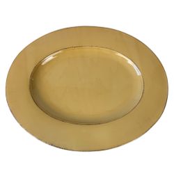 Pier 1 Toscana Gold Oval Serving Plate Platter Large 19"x15" Hand Painted Italy