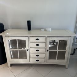 White Rustic Modern Storage Console | Like New