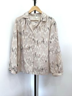 70s Vintage Terry Chicago Patterned Button-Up Shirt Jacket