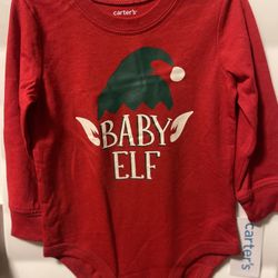 Baby Elf Red Bodysuit For Baby 12 Months