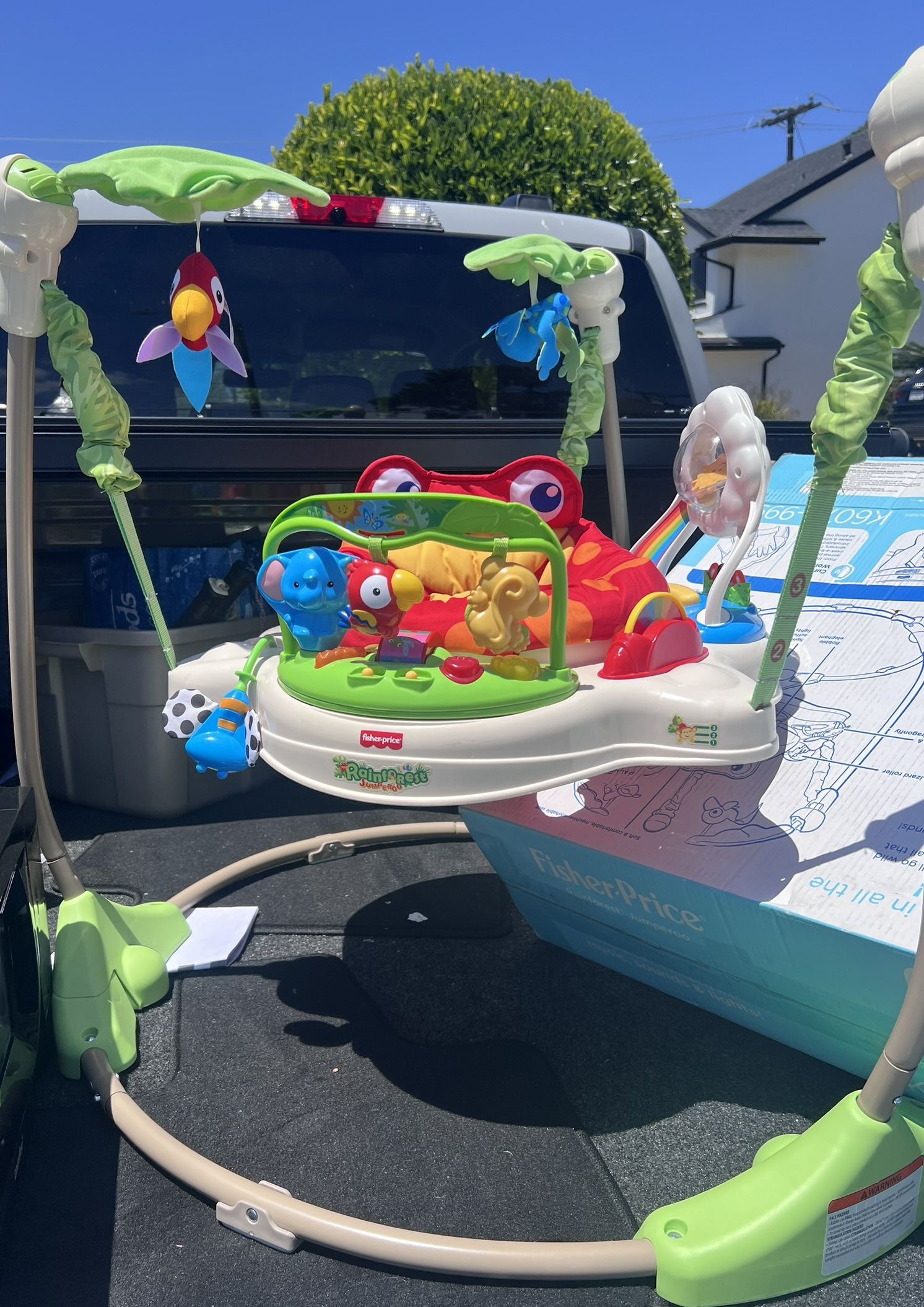 Clean Baby Jumper/ Bouncer Activity-Center with Music Lights Sounds Toys Rainforest Theme Pick Up In Los Angeles 90016