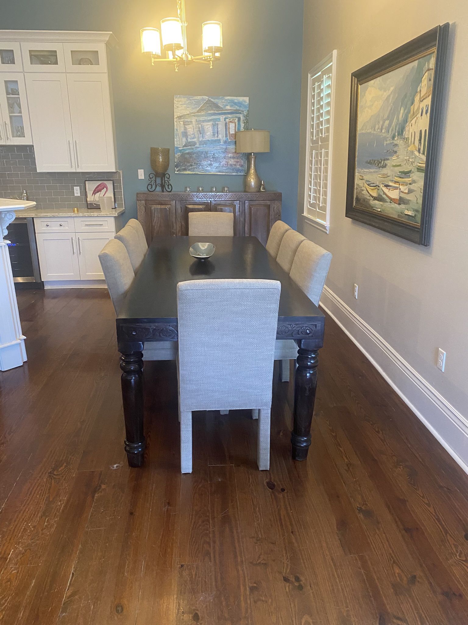 Sierra Living Concepts Custom Dinning Room Table & Upholstered Chair Set