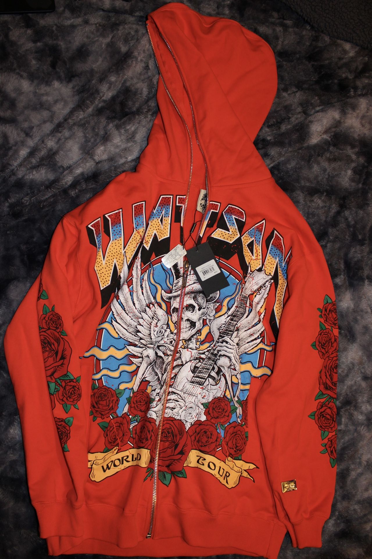Orange Full Zip up Hoodie