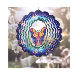 Butterfly Metal Wind Spinners - Butterfly Gifts for Women Mom Grandma Wife, Hanging Wind Spinner for Outdoor & Indoor Decorations, 12 inch Wind Spinne