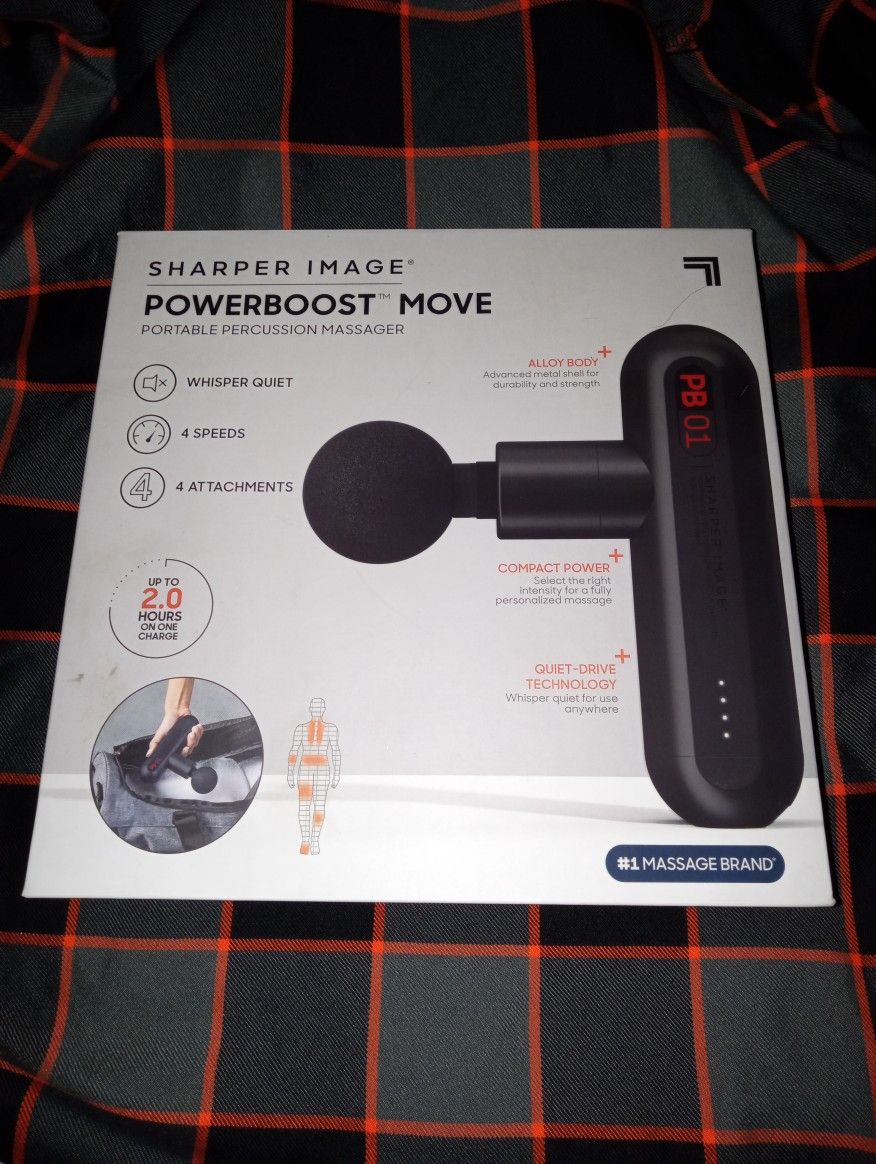 SHARPER IMAGE POWER BOOST MOVE PORTABLE PRECISION MASSAGER BRAND NEW NEVER OPEN