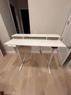 55 Inch White Stand Up Desk