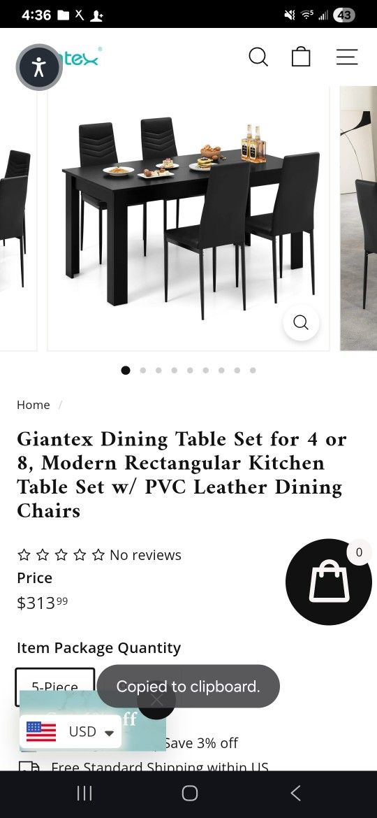 Giantex Dining Table Set for 4 or 8, Modern Rectangular Kitchen Table Set w/ PVC Leather DiningChair
