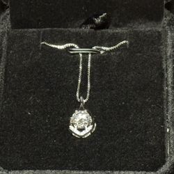 Solid 925 Necklace And Drop Pendant