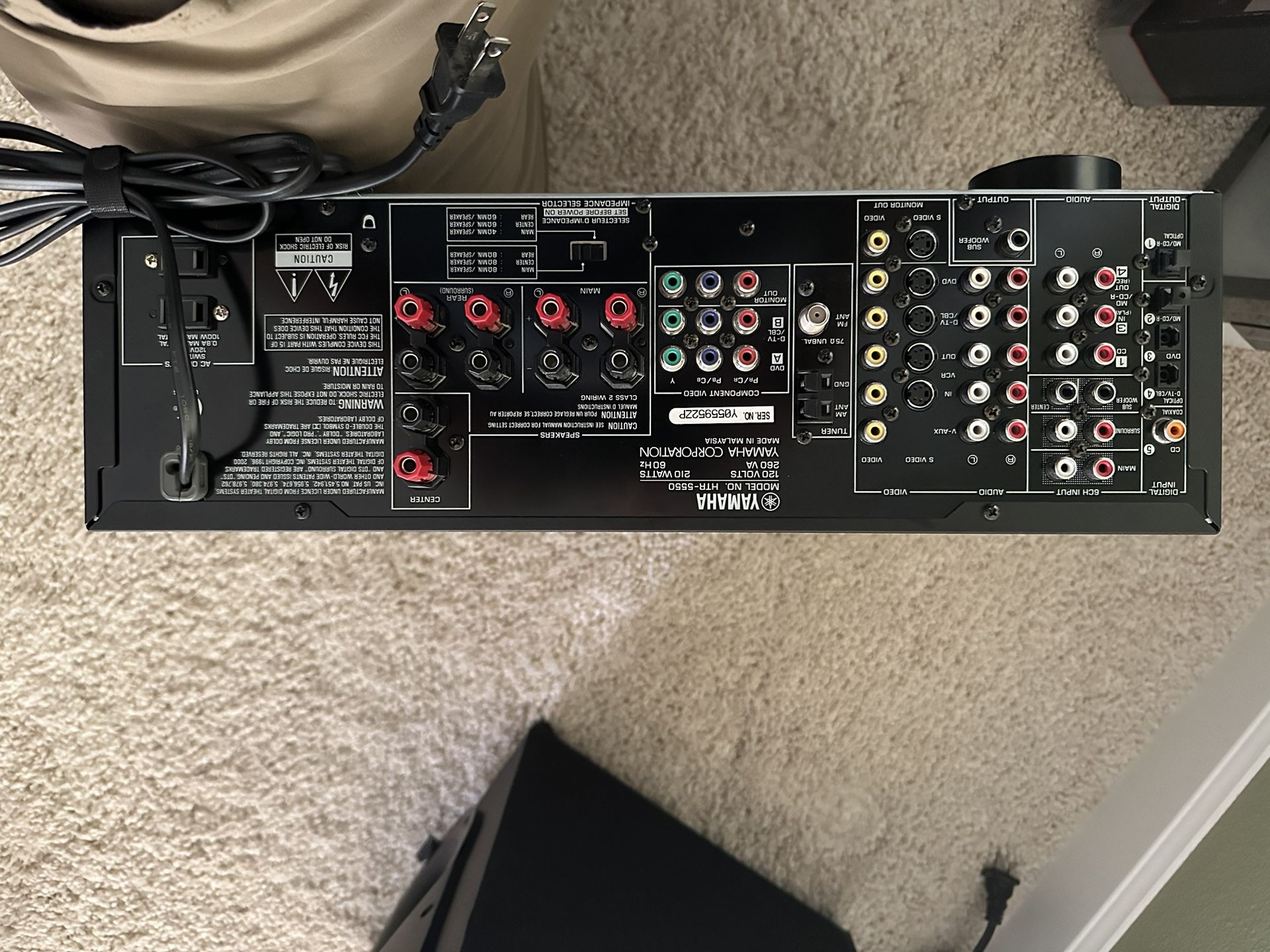 Yamaha - HTR-5550 Receiver with powered Sub Woofer