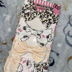 Hello Kitty Babygirl Bow headbands & mittens 6pc set NWT