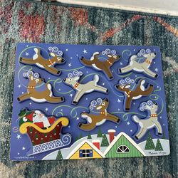 Melissa & Doug Santa's Sleigh Wooden Chunky Puzzle (9 pcs)