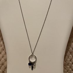 Stainless Steel Hoop Pendant Necklace