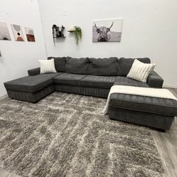 Grey Sectional Couch - Free Delivery 