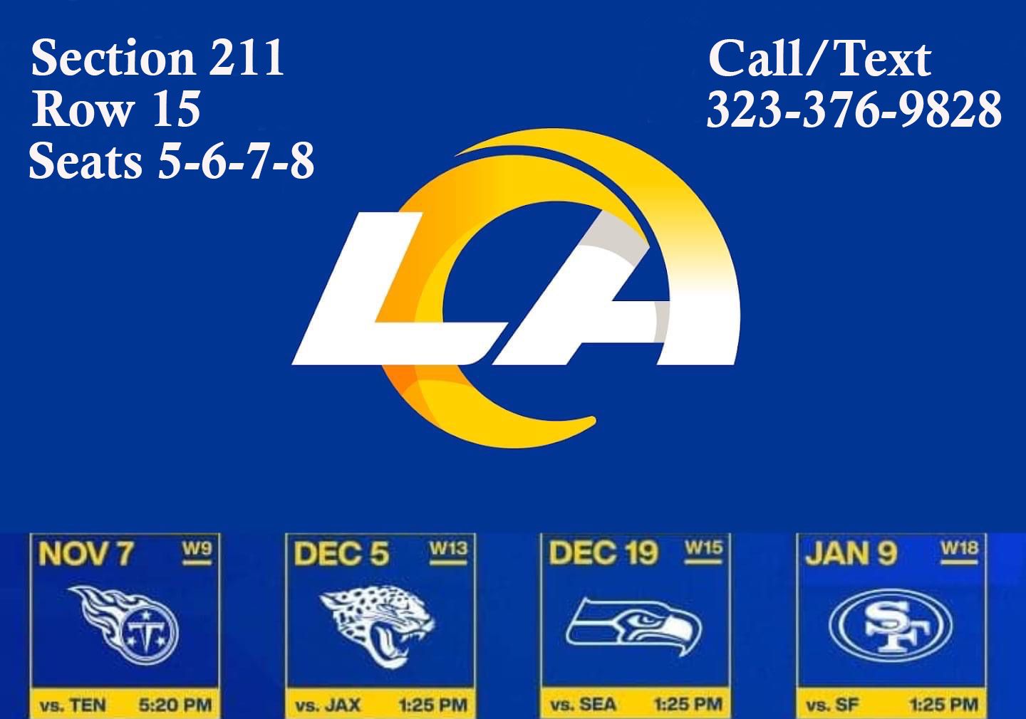 RAMS HOME GAMES AVAILABLE 