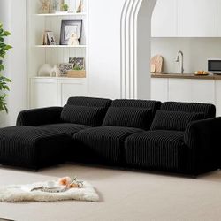 Sectional Sofa Couch,Sectional Couches for Living Room,Modular Sectional Sofa,Cloud Couch,L Shaped Couch with Removable Ottomans.(3seat+1 Ottoman,Blac